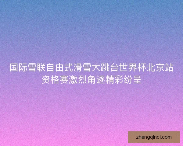 国际雪联自由式滑雪大跳台世界杯北京站资格赛激烈角逐精彩纷呈